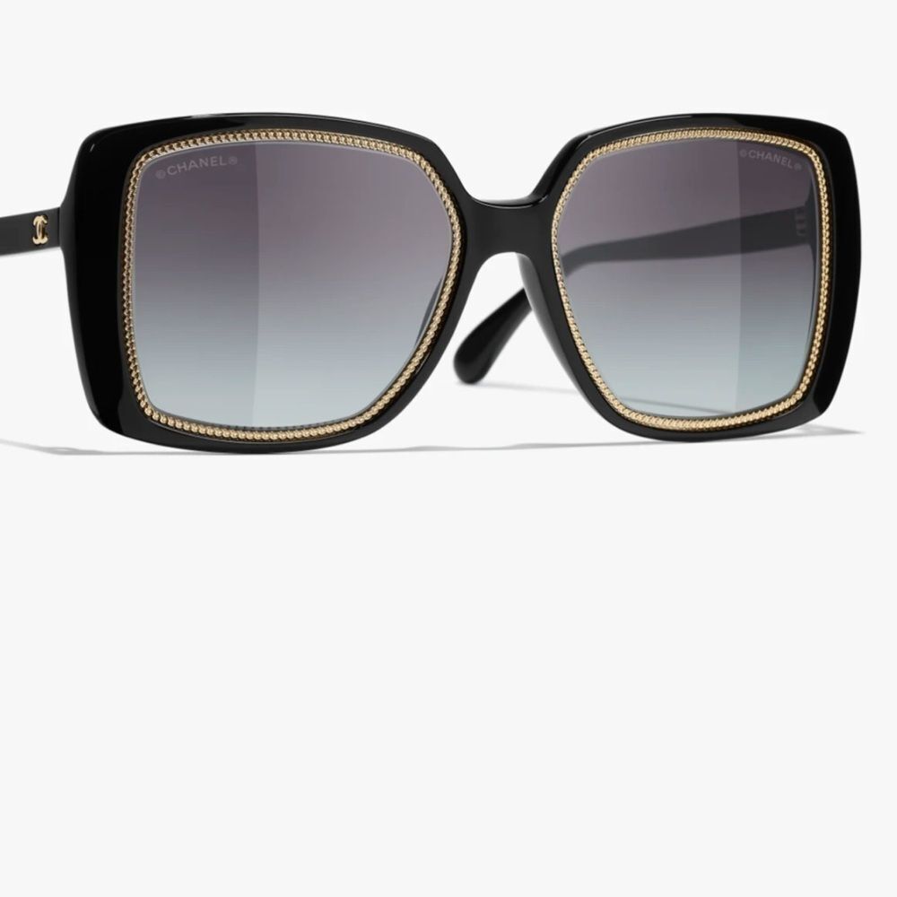 CHANEL Black and Gold Square Sunglasses
New